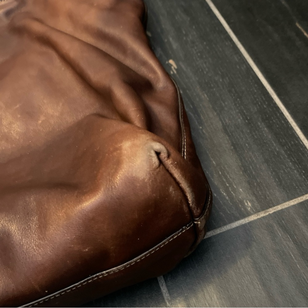 Prada Womens Leather Gold Tone Hardware Top Handle Tote Bag Brown - Picture 5 of 16